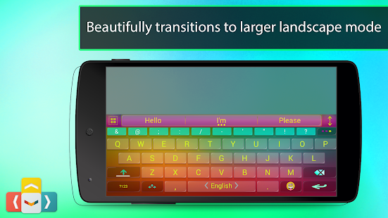 Captura de tela do teclado de cores do arco-íris ai.type