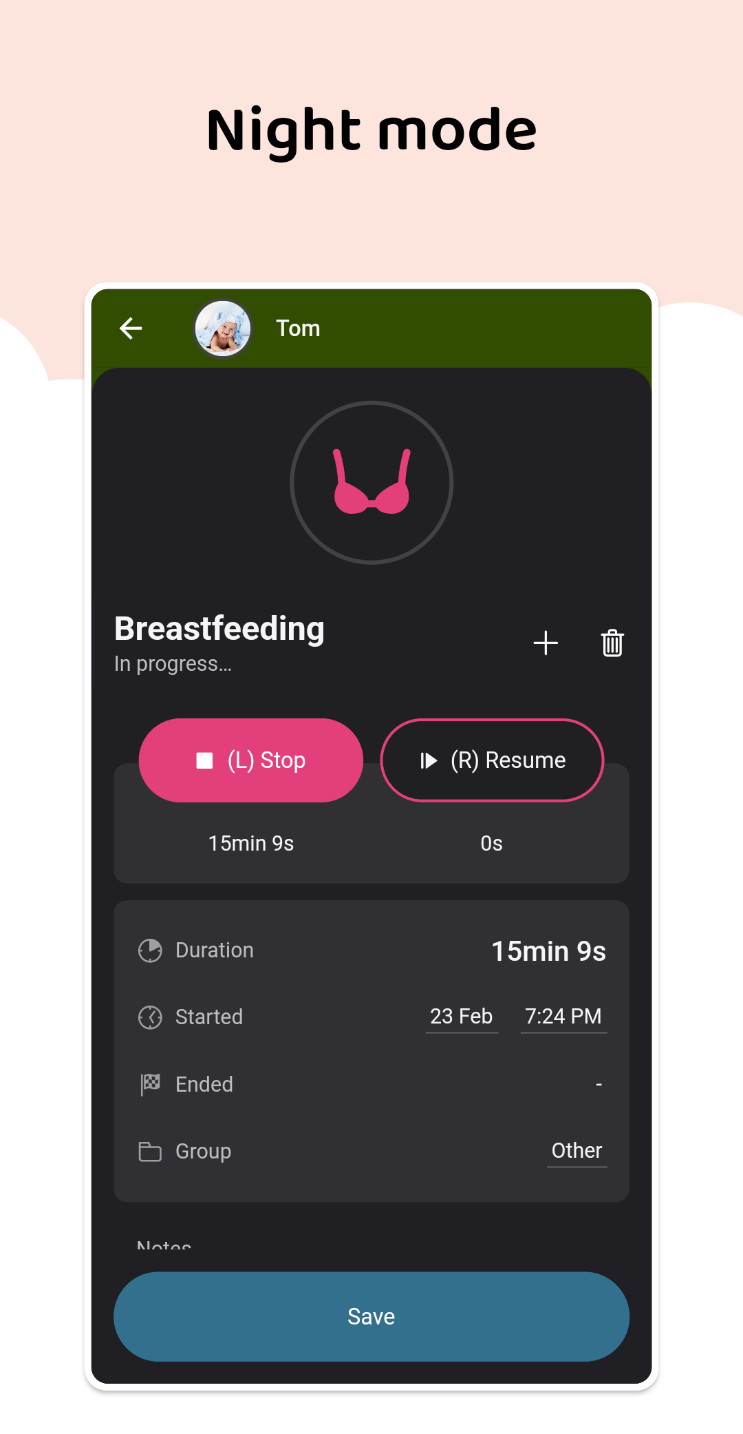 Android application Baby Daybook - Baby Tracker screenshort