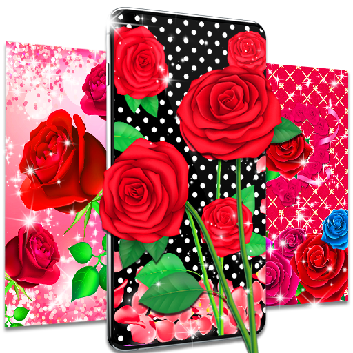 Pink red roses live wallpaper  Icon