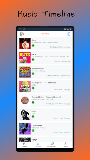 Android application WeVybe - Connect with Music screenshort