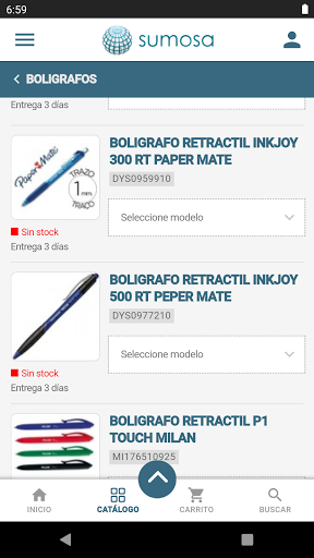 Android application Material de oficina online screenshort