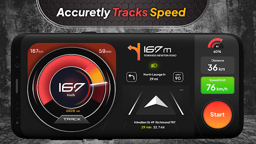 Android application GPS Speedometer : Odometer App screenshort