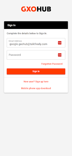 Android application GXO HUB screenshort