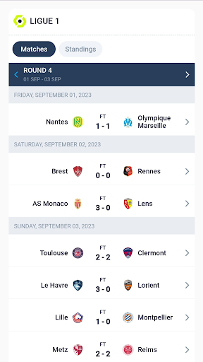 Ligue 1 LiveScore Screen 3