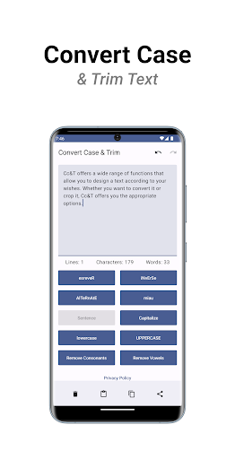 Android application Cc&T: Convert Case & Trim Text screenshort