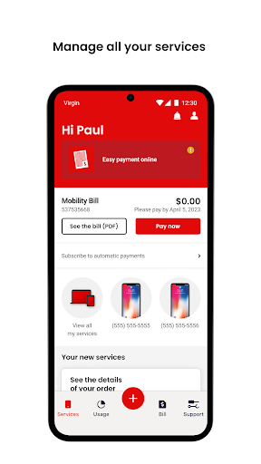 Android application Virgin Plus My Account screenshort