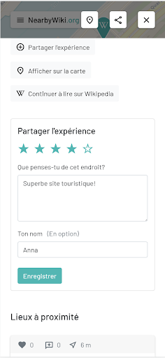 NearbyWiki: Wikipedia Carte Screen 3