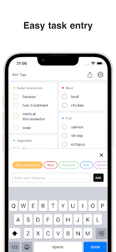Simple Grocery Shopping List Screen 2