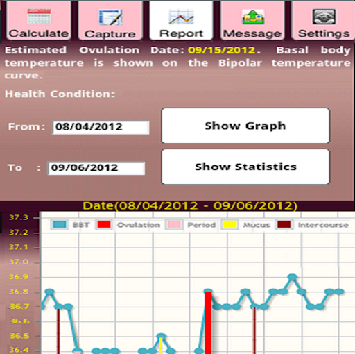 HeartTemperaturePeriodMonitor Screen 3