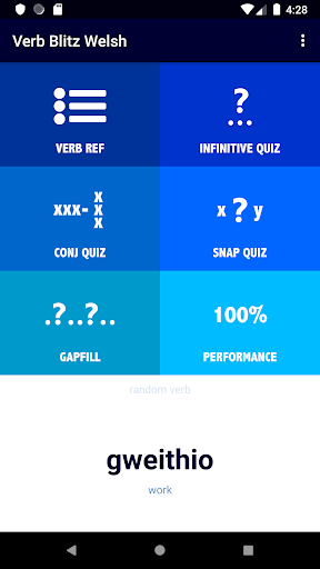 Android application Welsh Verb Blitz Pro screenshort