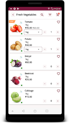 Android application Profe - Buy Vegetables & Groce screenshort