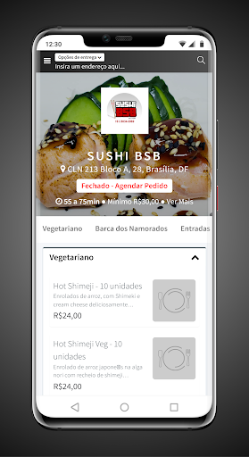 Android application SUSHI BSB DELIVERY screenshort