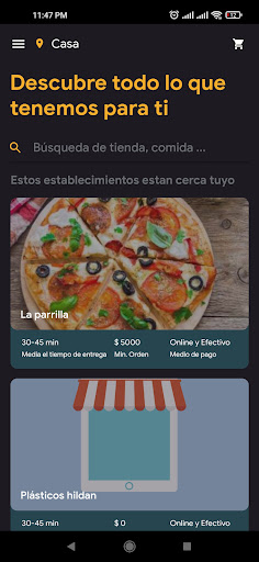 Android application Lo de Pedir screenshort