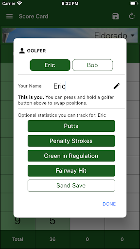 EasyScore Golf Scorecard Screen 3