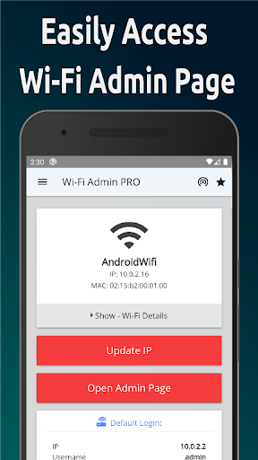 Android application Router Admin Page: Wi-Fi Setup screenshort