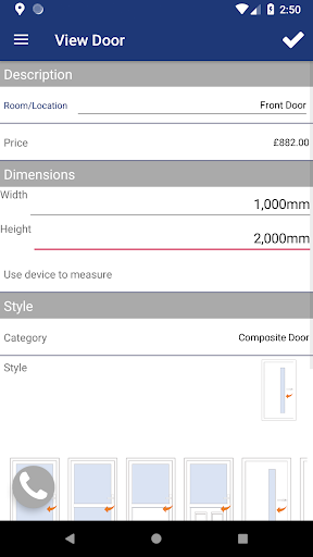 DoubleGlazingApp Screen 2