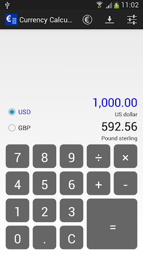 Android application Currency Calculator screenshort