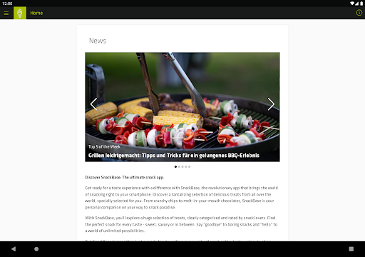 Android application Snackbase screenshort