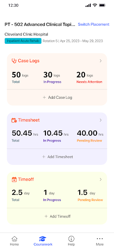 Exxat Student Screen 3