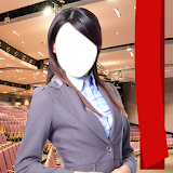 Business Woman Photo Suit icon