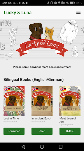 Android application Lucky and Luna screenshort