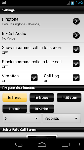 Fake Me A Call Pro Screen 3