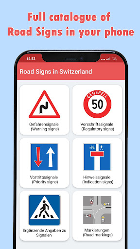 Android application Road Signs in Switzerland screenshort