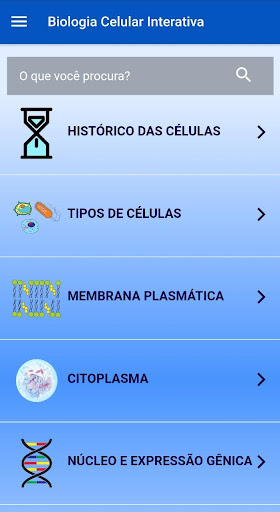 Android application Biologia Celular Interativa screenshort