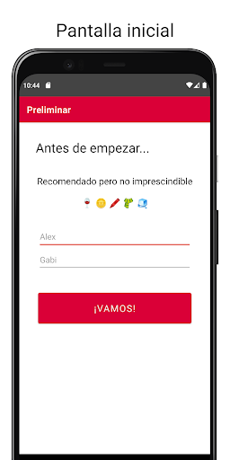 Android application Preliminar screenshort