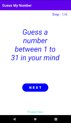 Guess My Number Screen 2