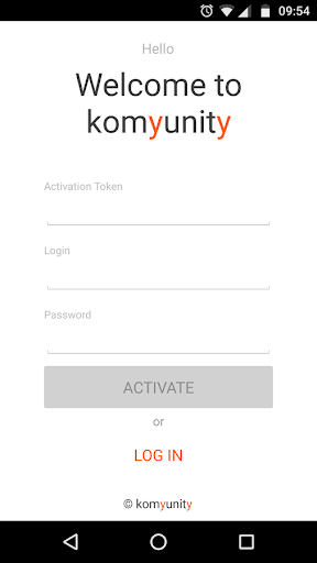 Android application Komyunity screenshort