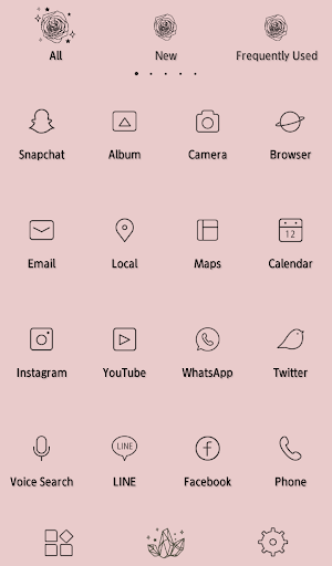 Line Rose Theme +HOME Screen 3