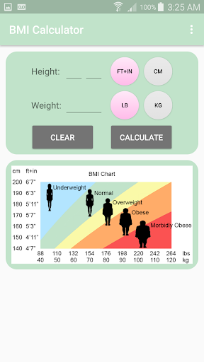 Android application BMI Calculator screenshort