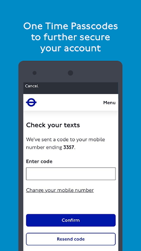 Screenshot of TfL Oyster and contactless