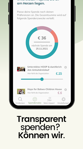 impactory. Die Spenden-App Screen 3