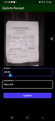Phodata: Receipt Scanner Screen 3
