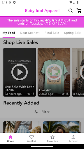Android application Ruby Idol Apparel screenshort