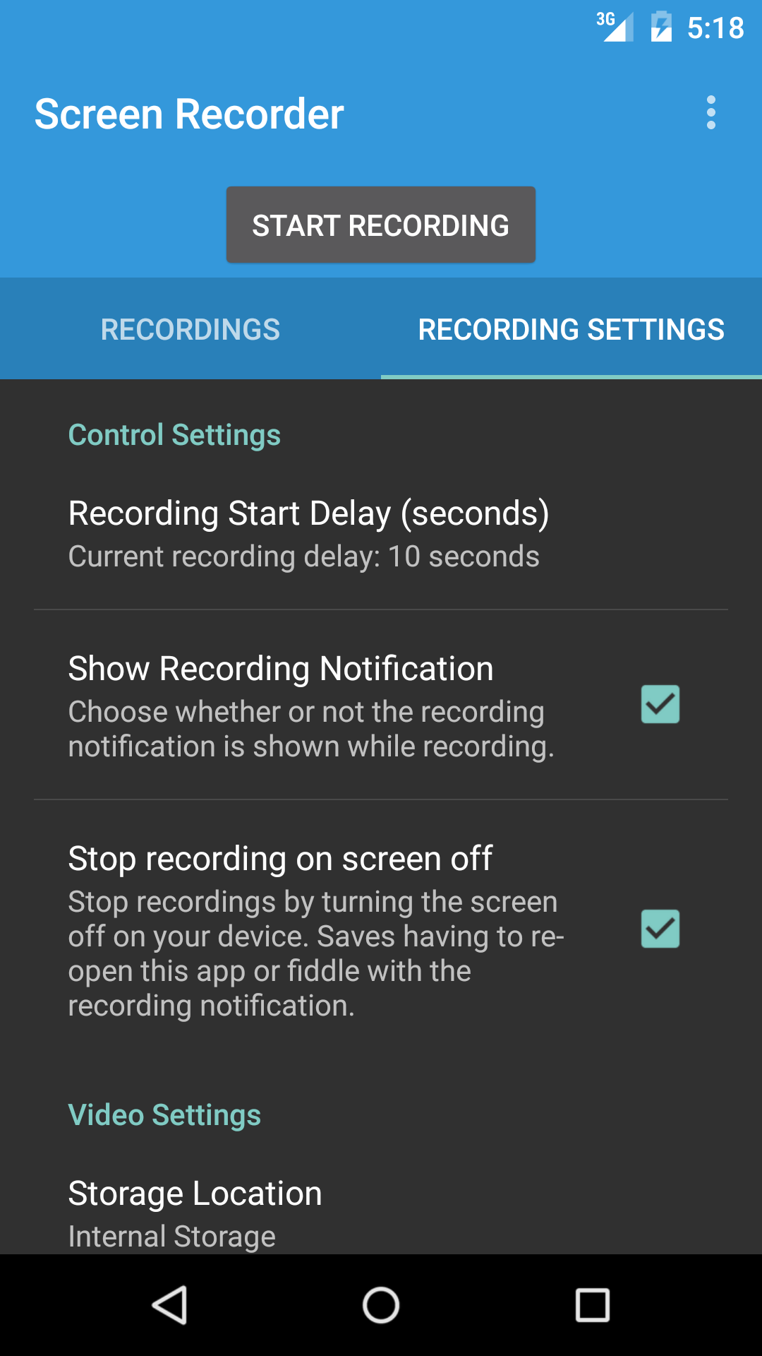 Android application Riv Screen Recorder screenshort