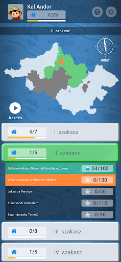 Android application Kalandozások a megyében screenshort