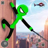Flying Stickman Rope Hero Game icon