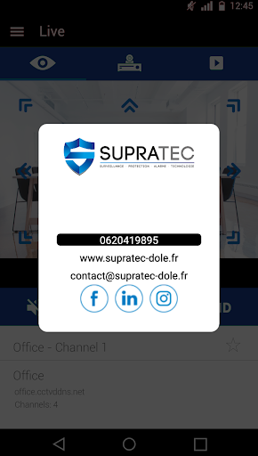 Android application SUPRATEC screenshort