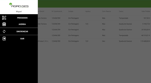 Android application SiGesPer screenshort