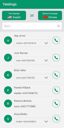 Android application Telelingo screenshort