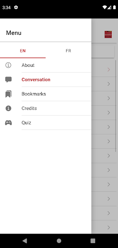 Android application Nishnaabemwin Conversation screenshort