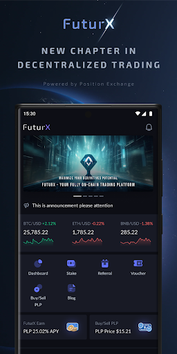 Android application FuturX - On-Chain Futures screenshort