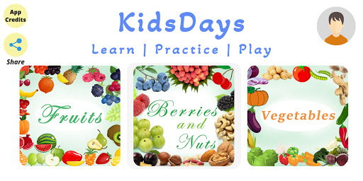 Android application KidsDays: Fruits, Vegetables, screenshort