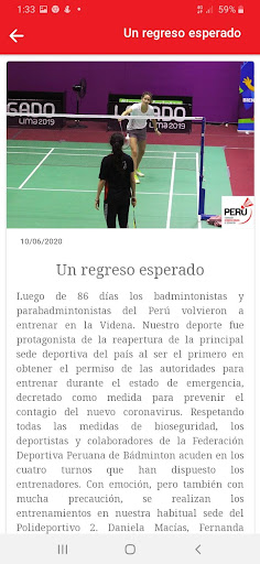 Badminton Peru Screen 2