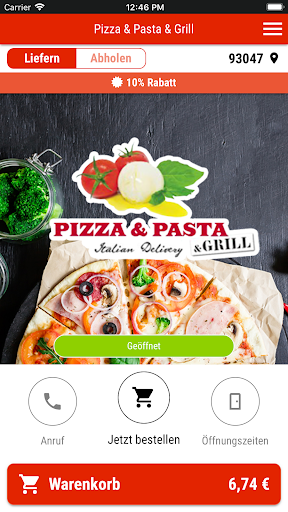 Android application Pizza & Pasta Regensburg screenshort