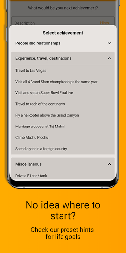 FinalCountdown Bucket List App Screen 3