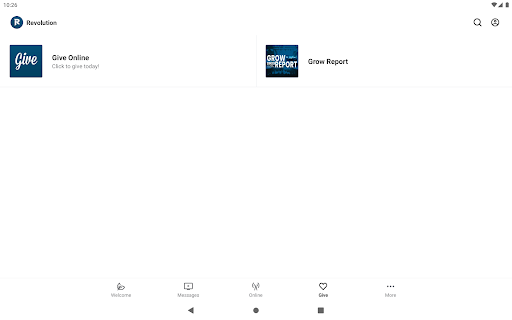 Screenshot of Revolution Church App